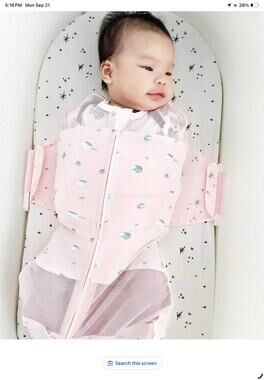 EUC 100% Organic SNOO Baby Sleep Sacks PINK Print Size Large Happiest Baby